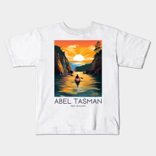 A Pop Art Travel Print of Abel Tasman National Park - New Zealand Kids T-Shirt